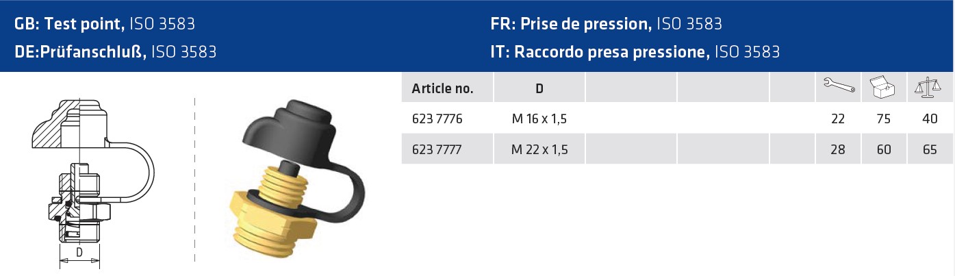 Raccord de controle M16X1.5 EX